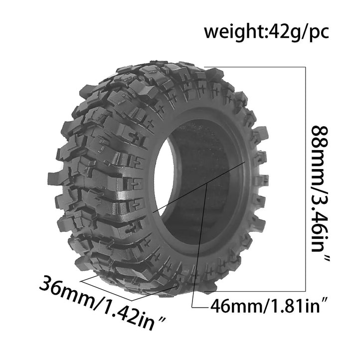 4PCS 1.9" 88x36mm 1/12 1/10 Crawler Tires (Rubber)