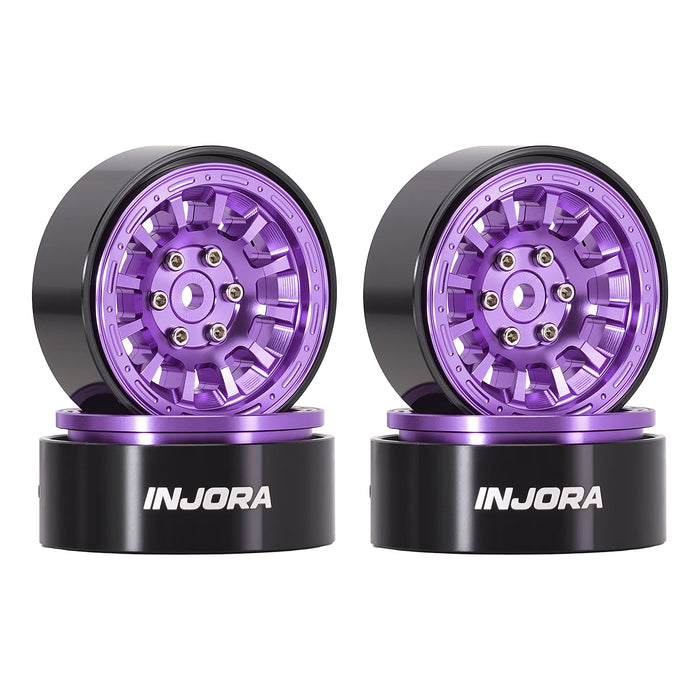 INJORA 4PCS 1.3" 33.5x16.5mm Beadlock Wheels Rims 1/18 1/24 (Alu)
