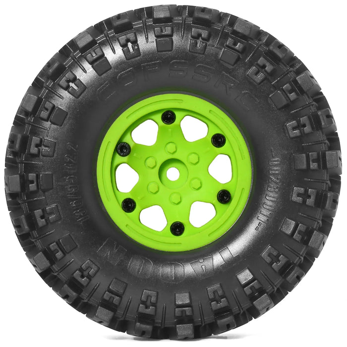 Ensemble de 4 roues beadlock 2,2" 136x58mm pour crawler 1/10 (plastique, caoutchouc)