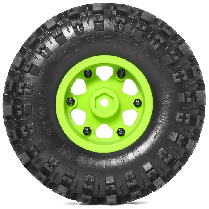 Ensemble de 4 roues beadlock 2,2" 136x58mm pour crawler 1/10 (plastique, caoutchouc)