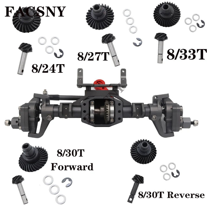 8T/24-33T Schrägkegelrad für Axial SCX10 II III RBX10 Capra 1,9 utb 1/10 (Staal)