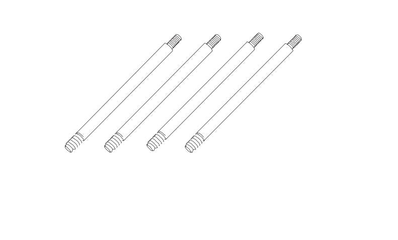 Ensemble de 4 tiges d'amortisseur pour Absima CR4.4 1/10