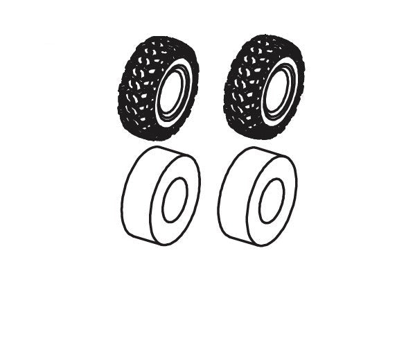 2 Stück Reifen & Schaum für Absima CR1.8 Yucatan 1/8