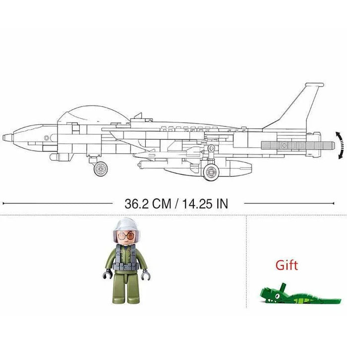 Air Force F-14 Fighter Plane Model Building Blocks (404 stukken) - upgraderc