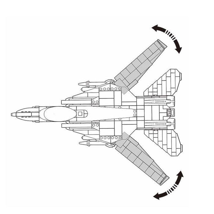 Air Force F-14 Fighter Plane Model Building Blocks (404 stukken) - upgraderc