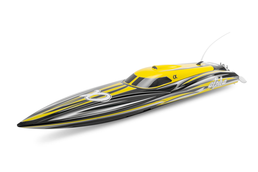 Joysway Alpha Super 1000 bateau RC de vitesse Deep-V brushless prêt à rouler (jaune)