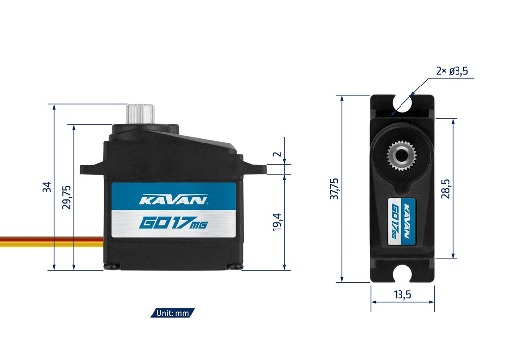 Kavan GO-17MG 17g Analog Micro Servo w/ Metal Gears
