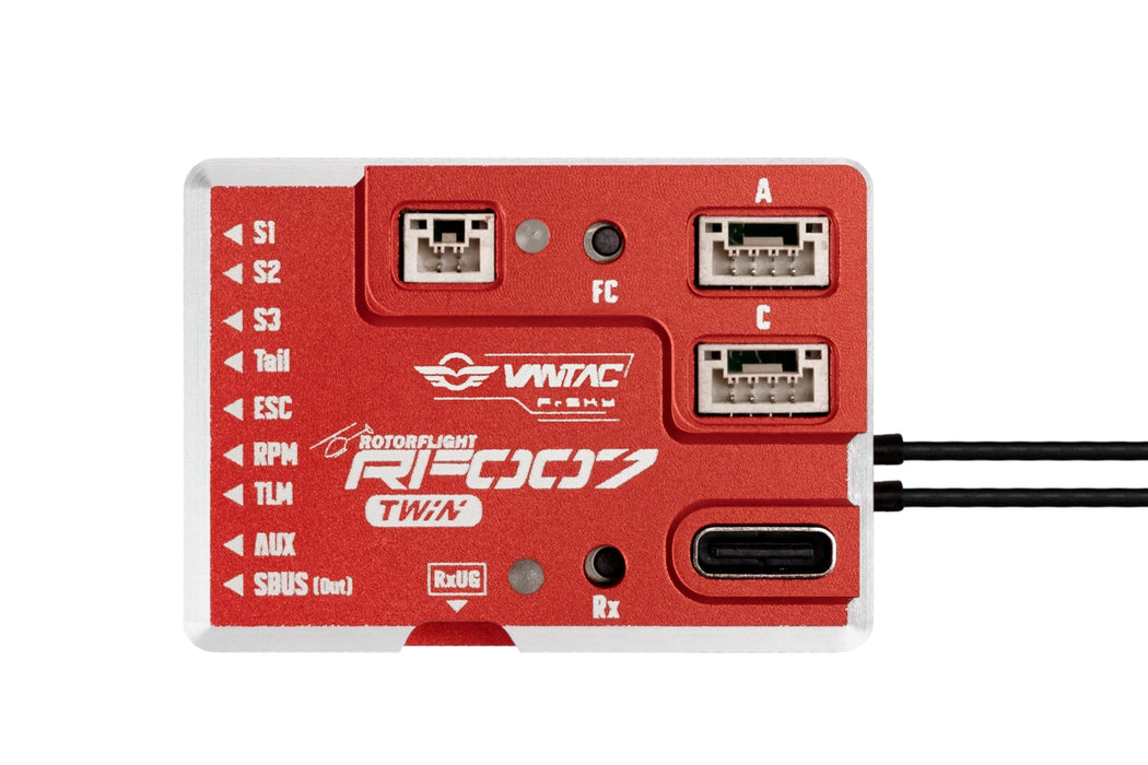 FrSky VANTAC RF007 Twin Flybarless (FBL) FC w/ 6-Channel Twin 2.4GHz R6 Receiver