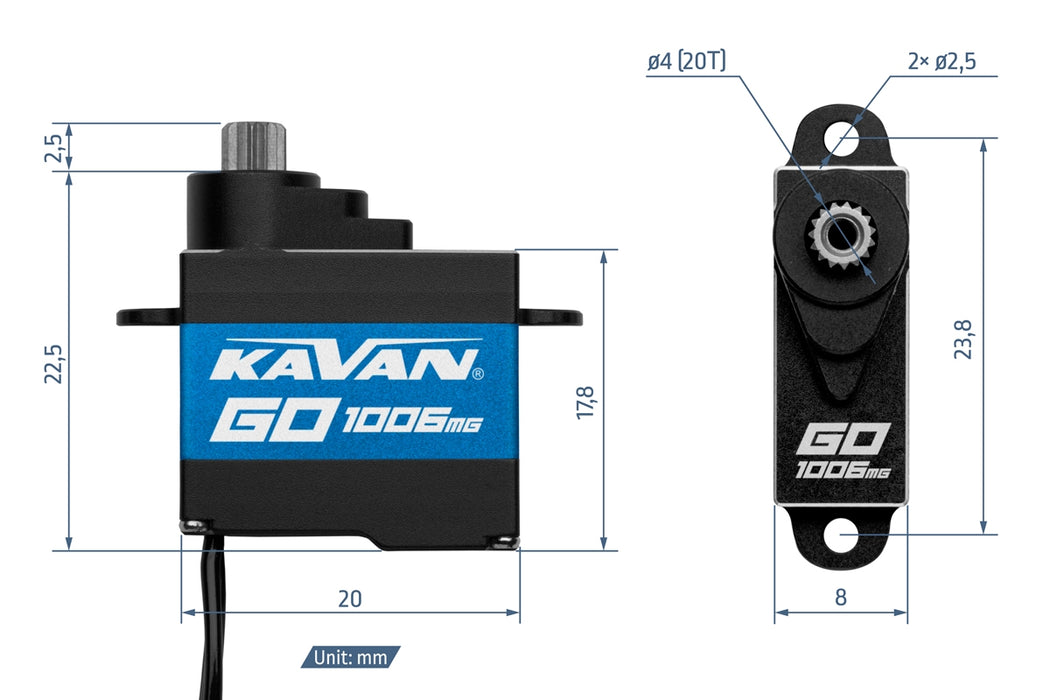 Kavan GO-1006MG 7g Programmable Digital HV Nano Servo w/ Titanium Gears