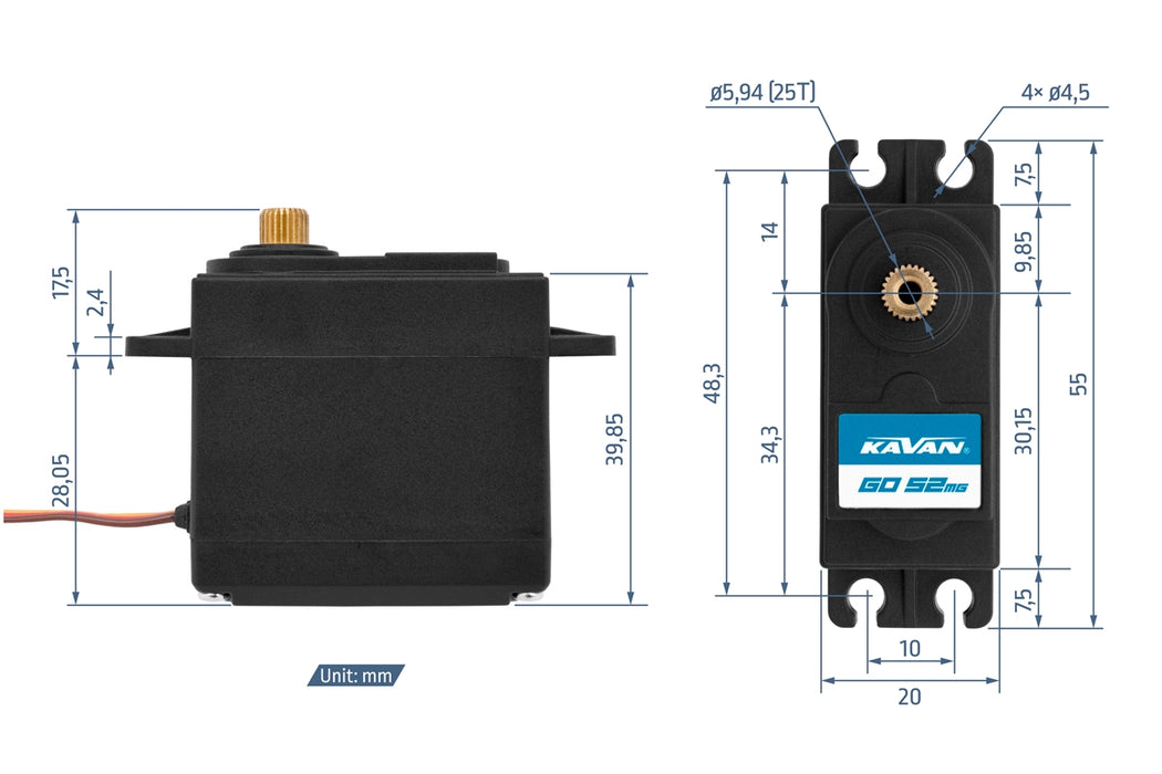 Kavan GO-52MG 52g Digital Standard Servo w/ Metal Gears