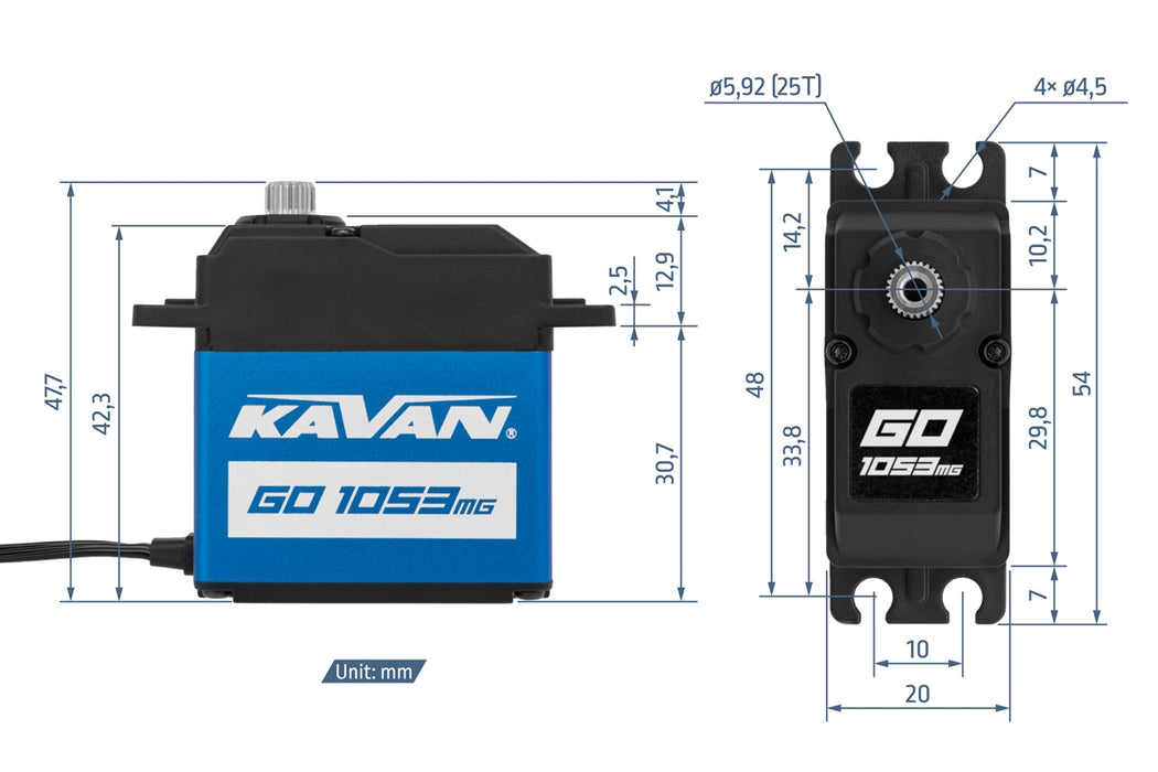 Kavan GO-1053MG 63g Programmable Digital HV Standard Servo w/ Titanium Gears