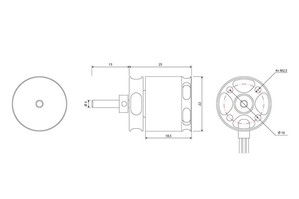 Kavan 2225-1600 1600Kv Brushless Outrunner Motor