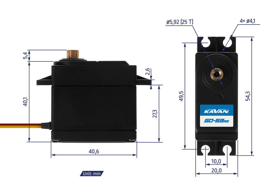 Kavan GO-53MG High-Torque Digital Standard Servo w/ Metal Gears