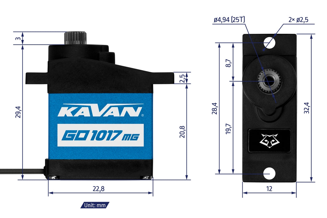 Kavan GO-1017MG 17g Programmable Digital HV Micro Servo w/ Titanium Gears
