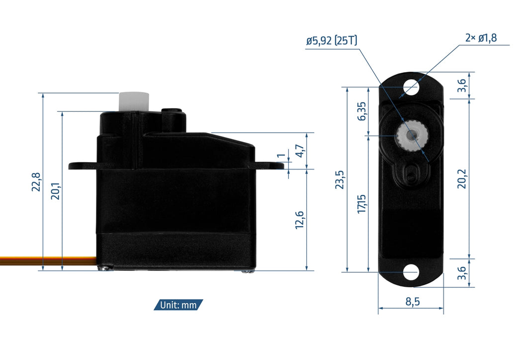 Kavan GO-04 3.8g High-Speed Digital Pico Micro Servo w/ Plastic Gears