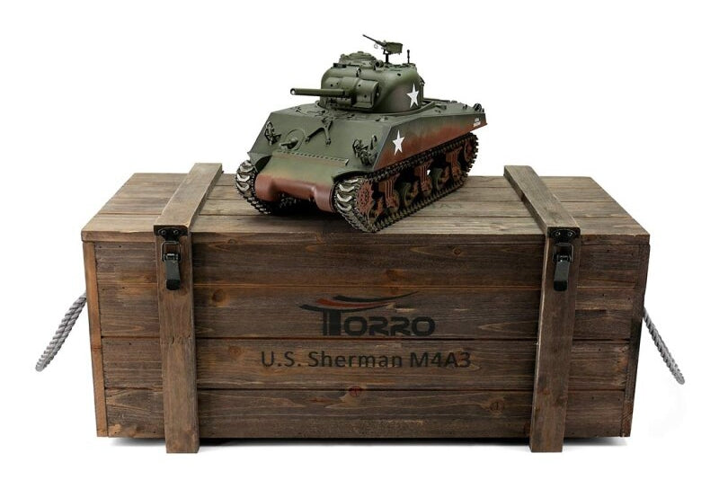 Torro Pro Edition 1/16 RC M4A3(75)W Sherman Tank in Olive Drab Green PNP
