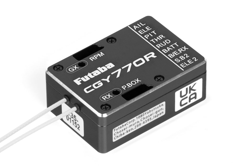 Futaba CGY770R 3-Axis Flybarless FC Gyro w/ Integrated Receiver & Governor, w/ GPB-1 Programming Box