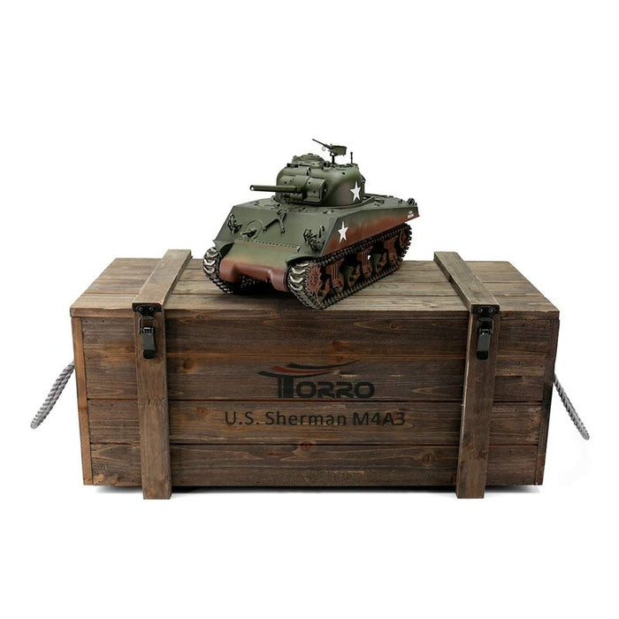 Torro Pro Edition 1/16 RC M4A3(75)W Sherman Tank in Olive Drab Green PNP