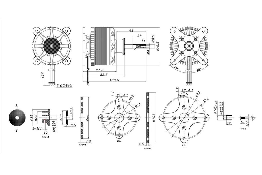 Kavan PRO 8055-190 190Kv Brushless Outrunner Motor