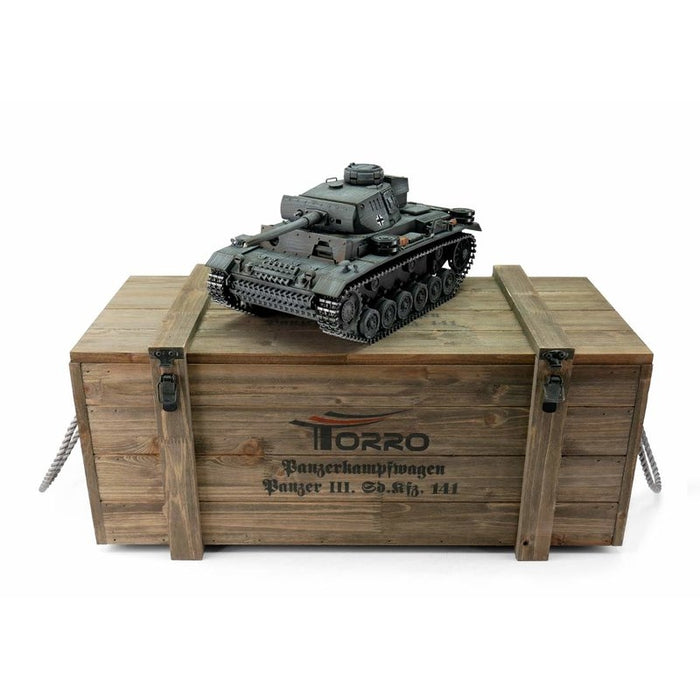 Torro 1/16 Panzer III Ausf. L German Medium Tank PNP (IR, Grey)