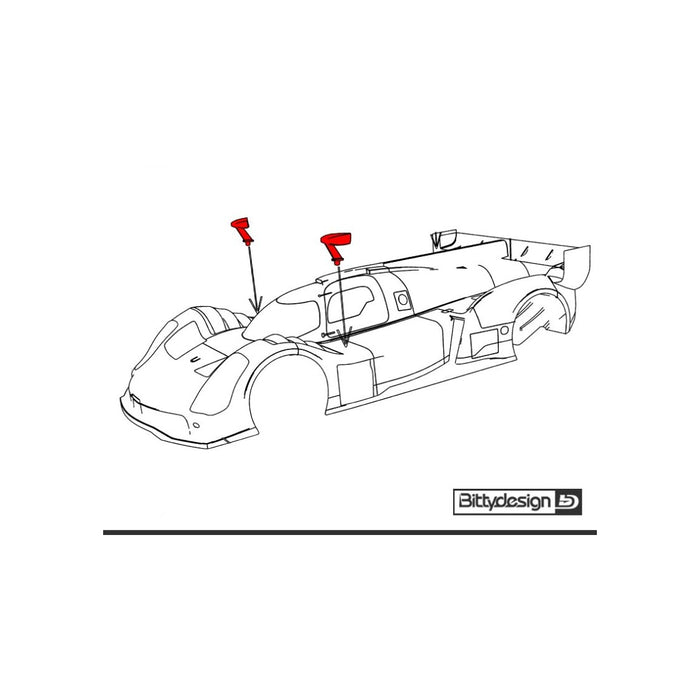Bittydesign GLH-007 LMH Body 1/10 Rearview Mirrors