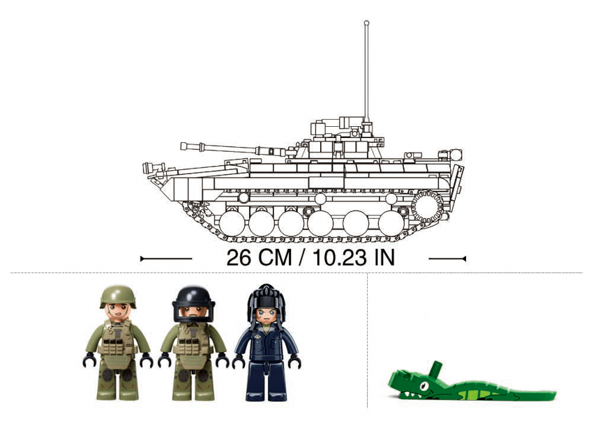 BMP-2MS IFV Tank Model Building Blocks (738 Stukken) - upgraderc