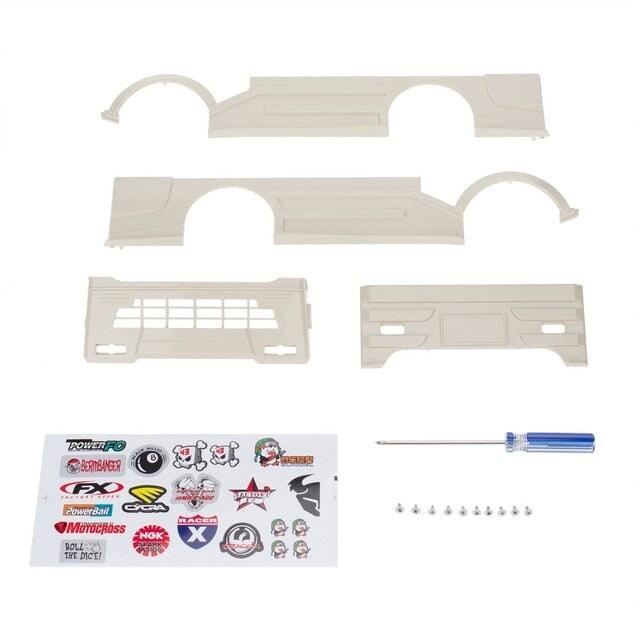 Body Kit for WPL D12 1/10 (Plastic) Onderdeel upgraderc Dirty White 