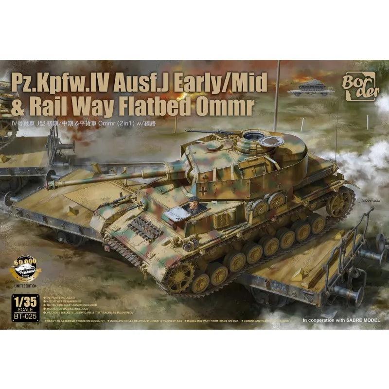 BT-025 Pz.Kpfw.IV Ausf.J Eaely/ Mid & Rail Way Flatbed Ommr 1/35 (Plastic) - upgraderc