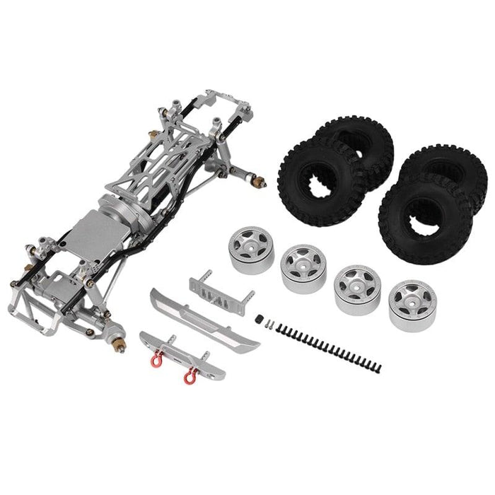 Chassis Frame Kit for Axial SCX24 AXI00002 1/24 (Aluminium) Onderdeel upgraderc Silver 
