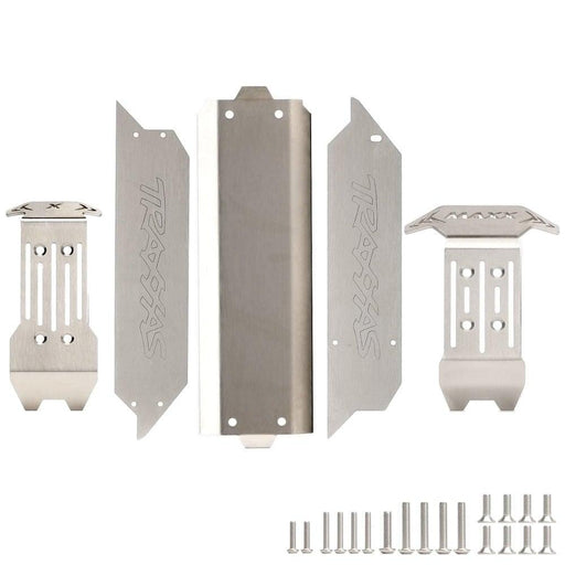 Chassis Skid Plate Set for Traxxas MAXX 4S 1/10 (RVS) Onderdeel New Enron Hollow Version 