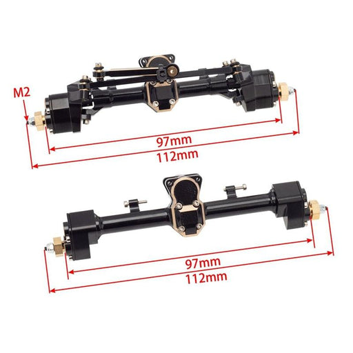 Complete Front/Rear Portal Axle Set for Axial SCX24 1/24 (Messing) - upgraderc