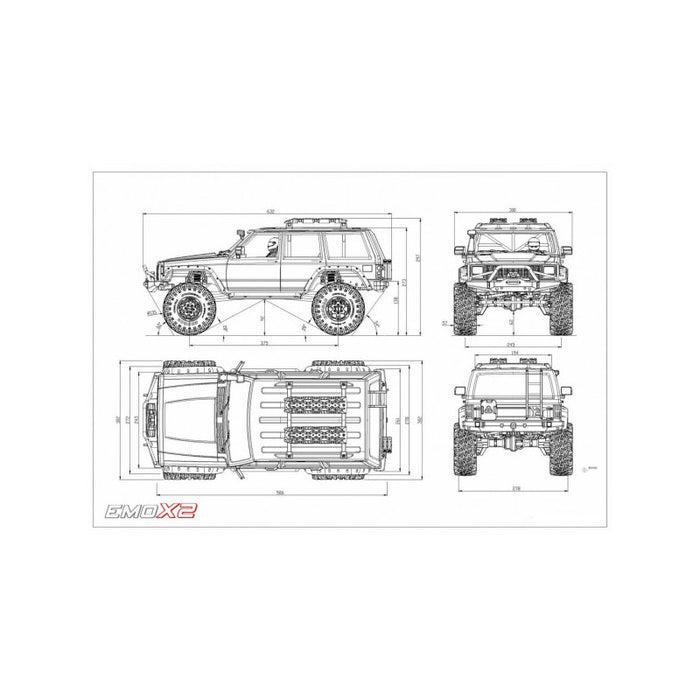 Cross RC EMO X2 Cougar 1/8 Crawler Kit (Deep Blue)
