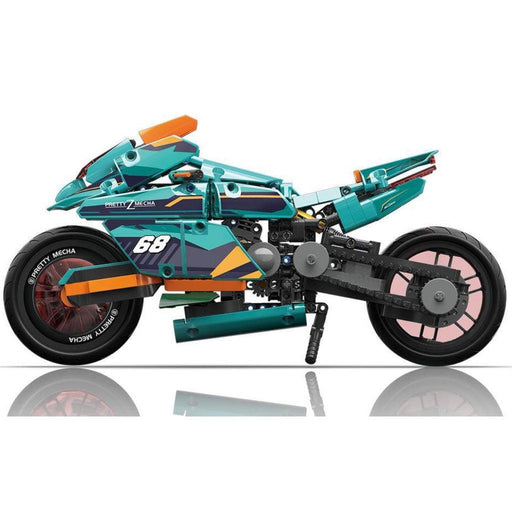 Cyberpunk Theme Motorcycle Model Building Block (669 stukken) - upgraderc