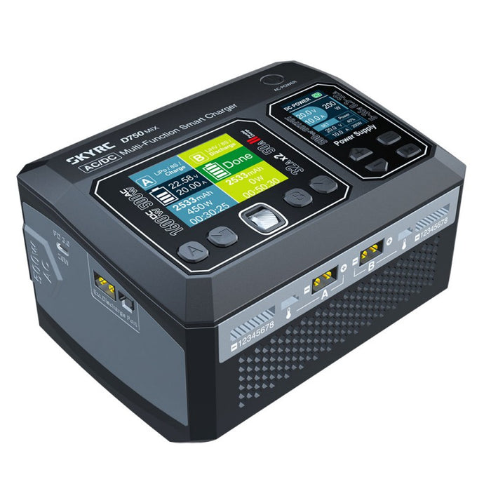 SkyRC D750 MIX Charger (AC max 500W - DC max 1600W total)
