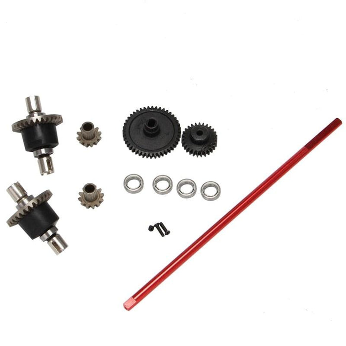 Diff Central Drive Shaft w/ Gears Set for Wltoys 1/14 (Metaal) Onderdeel upgraderc 