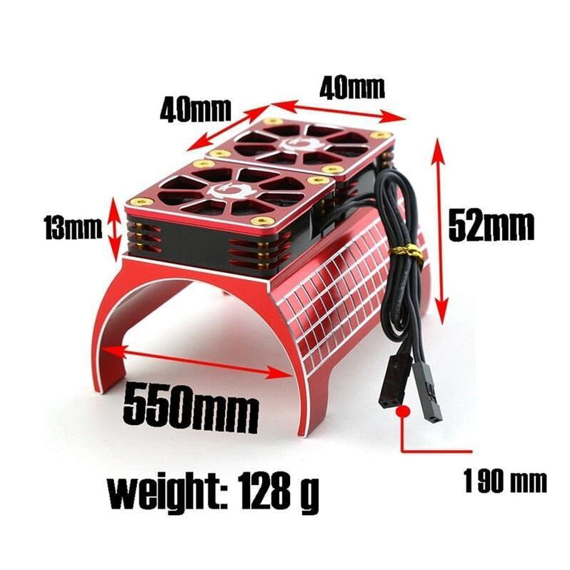 Dissipateur Aluminium 40x40mm Avec Ventilateur - Refroidissement Pour Moteurs 4274/1515 - Voitures RC 1/8