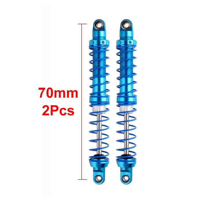 Dual spring Adjustable Shocks 1/10 (Metaal) 80/90/100/110/120mm Schokdemper Injora Blue 70mm 2pcs 