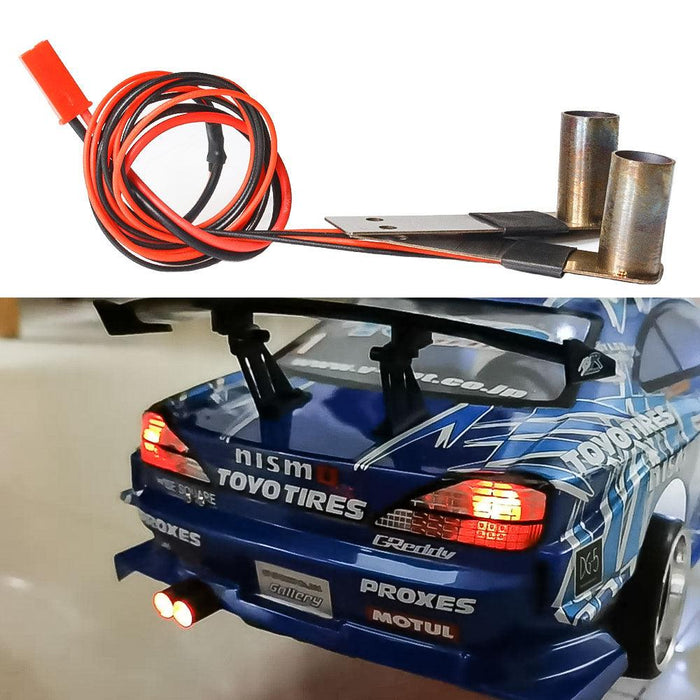 Exhaust Pipe w/ Lighting for 1/10 Drift, Crawler (Metaal) Onderdeel upgraderc 