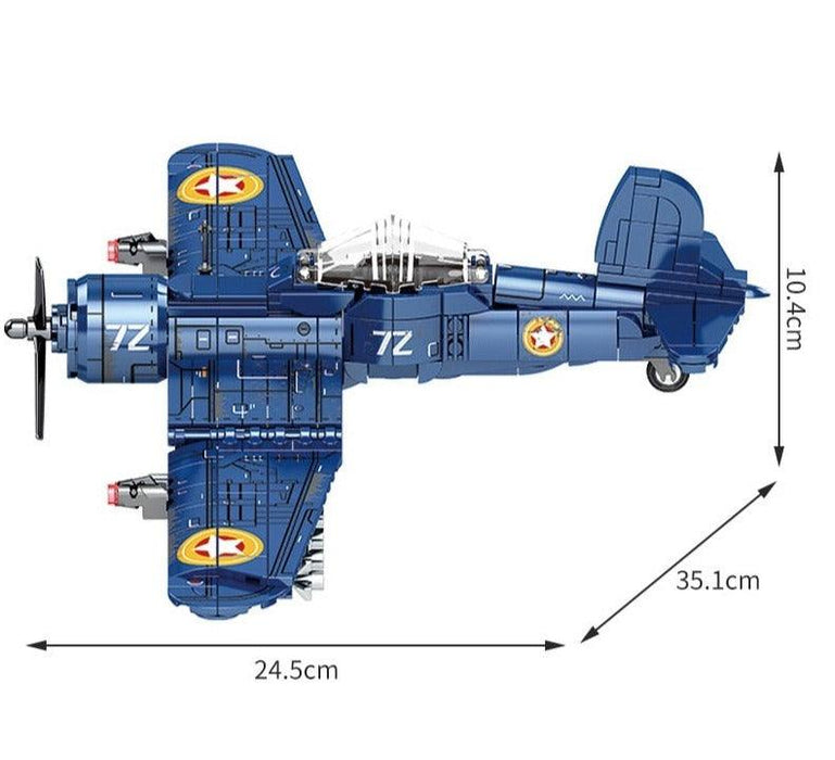F4U Fighter Plane Model Building Blocks (440 stukken) - upgraderc