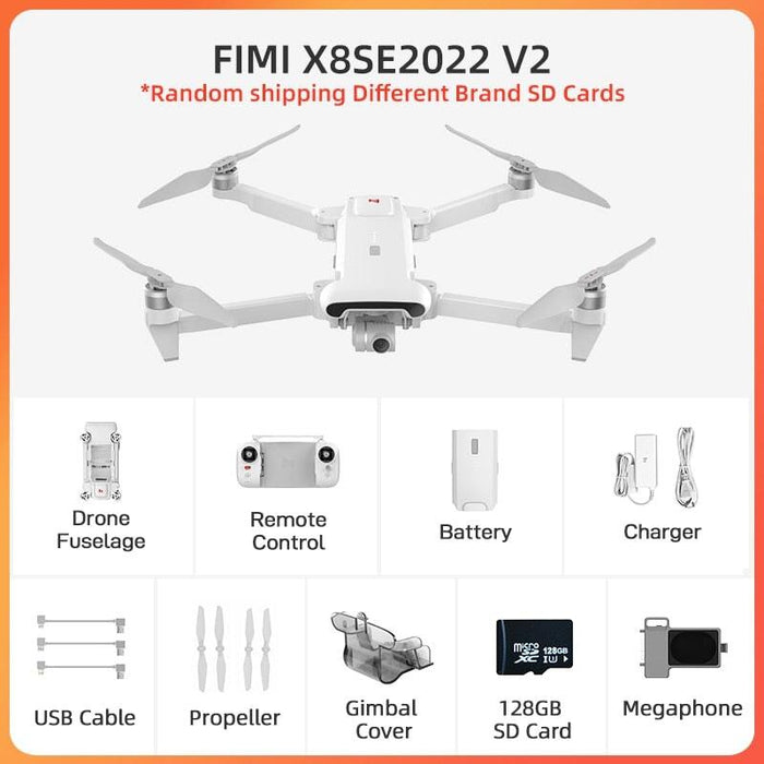 FIMI X8SE 2022 V2 4K Camera Drone Drone FIMI V2 megaphone 128GB 
