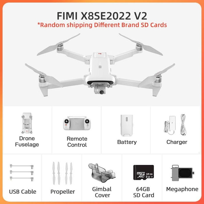 FIMI X8SE 2022 V2 4K Camera Drone Drone FIMI V2 megaphone 64GB 
