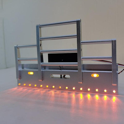 Front Bullpen Bumper w/ LED Light for Tamiya Truck 1/14 (Metaal) Onderdeel RCATM Orange 