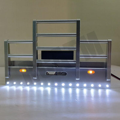 Front Bullpen Bumper w/ LED Light for Tamiya Truck 1/14 (Metaal) Onderdeel RCATM White 