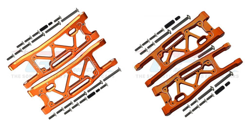 Front+Rear Lower Suspension Arm for Traxxas Sledge 1/8 (Aluminium) Onderdeel GPM orange 