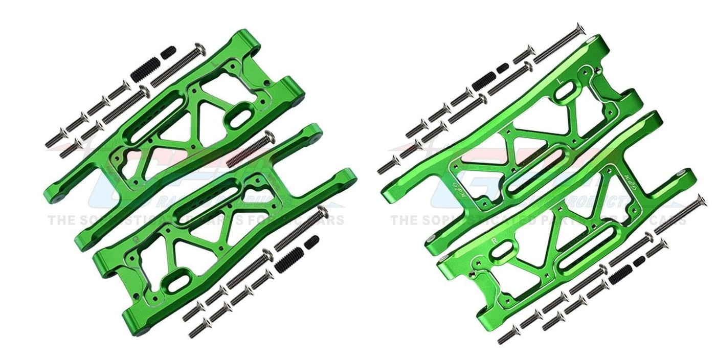Front+Rear Lower Suspension Arm for Traxxas Sledge 1/8 (Aluminium) Onderdeel GPM green 