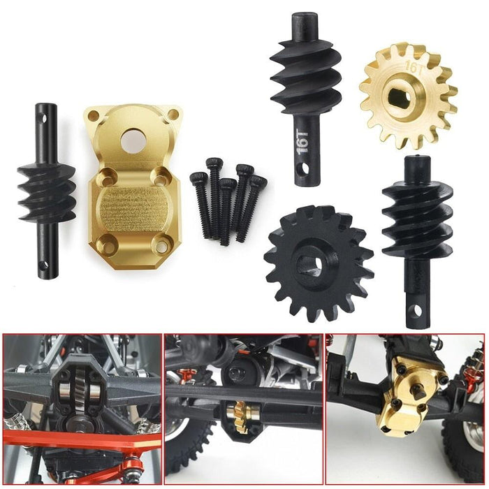 Front/Rear 16T Axle Gear Middle Diff Cover for Axial SCX24 1/24 (Metaal) Onderdeel Yeahrun 