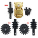 Front/Rear 16T Axle Gear Middle Diff Cover for Axial SCX24 1/24 (Metaal) Onderdeel Yeahrun Black Set 