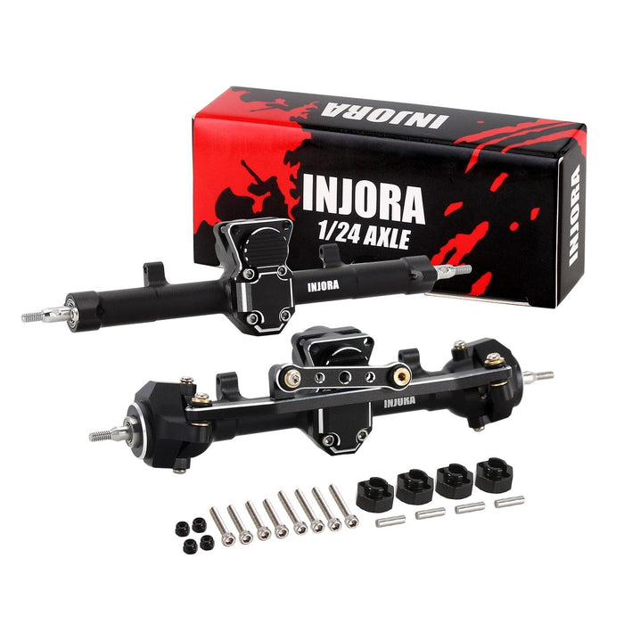 Front/Rear Axle Set for Axial SCX24 1/24 (Aluminium) Onderdeel Injora Front and Rear 