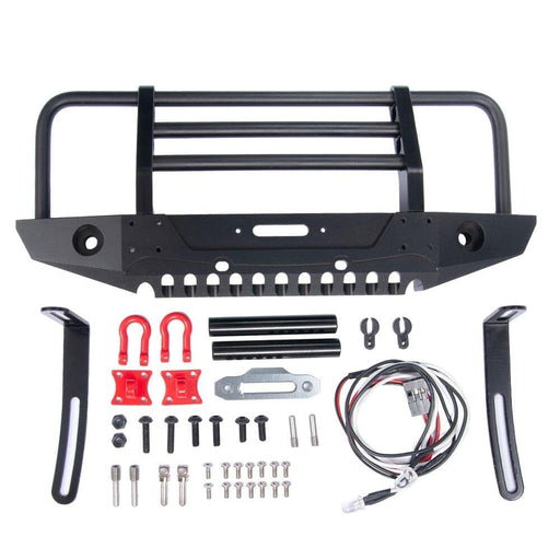 Front/Rear Bumper w/ Led Light & Tow Hitch Shackles for Traxxas TRX4 Bronco 1/10 (Aluminium) Onderdeel Yeahrun Front 