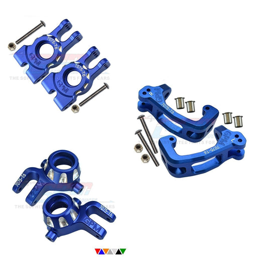 Front/Rear Knuckle Arm + C-Hub for Traxxas Sledge 1/8 (Aluminium) Onderdeel GPM Front + Rear Knuckle + CHub Blue 